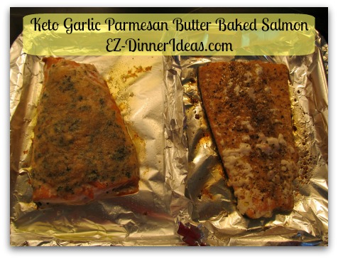 Keto Garlic Parmesan Butter Baked Salmon